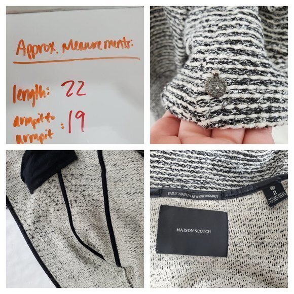 Maison Scotch Blazer 2 Sparkle Black Gray Metallic - Picture 4 of 4